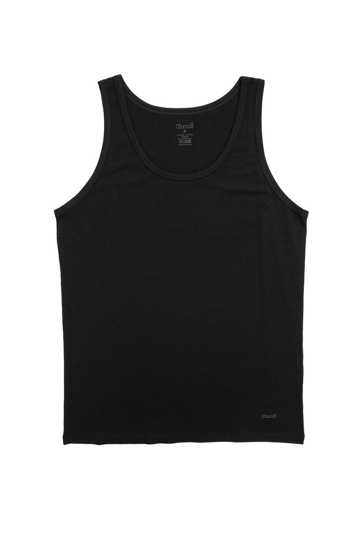 Kom Scott Askılı 2 li Basic Erkek Modal Atlet Siyah