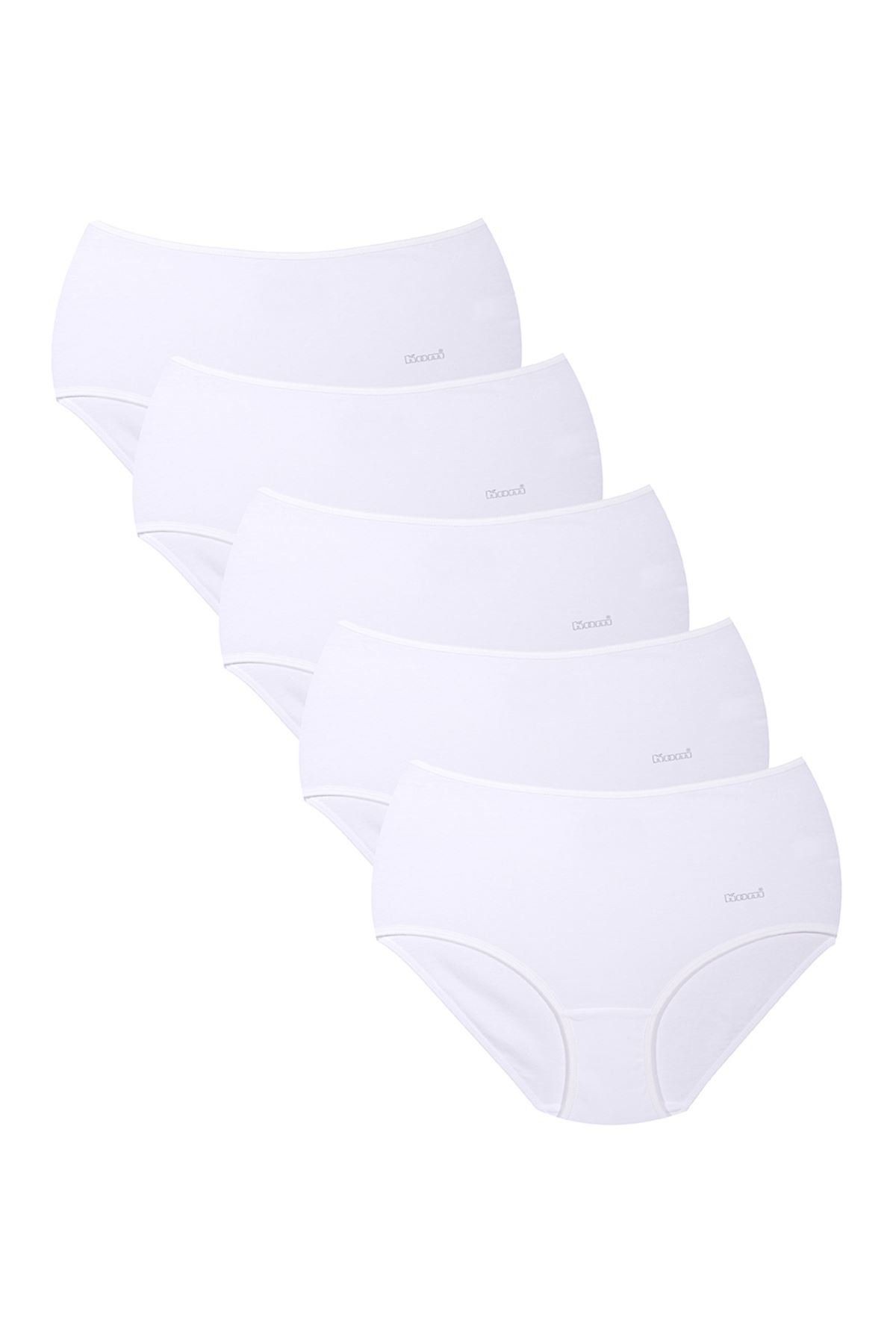 Kom Kadın Basic 5 li Maxi Modal Külot Beyaz