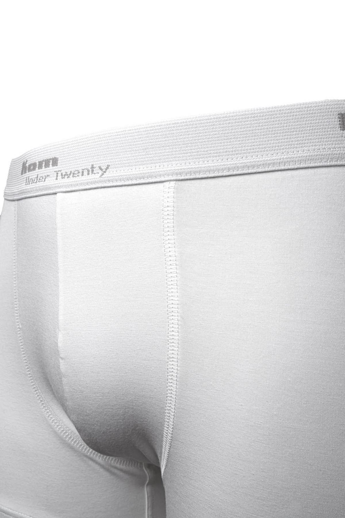 Kom Modal-Pamuk 3 lü Erkek nTtight Boxer Beyaz