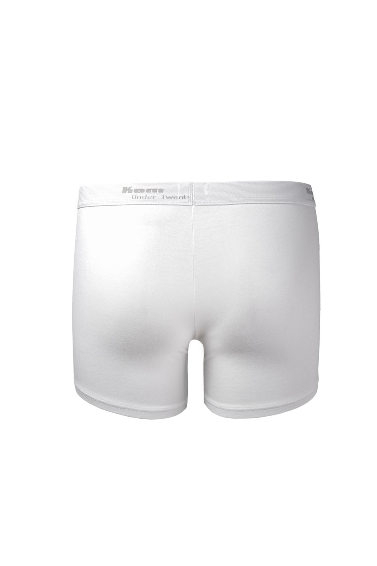 Kom Modal-Pamuk 3 lü Erkek nTtight Boxer Beyaz