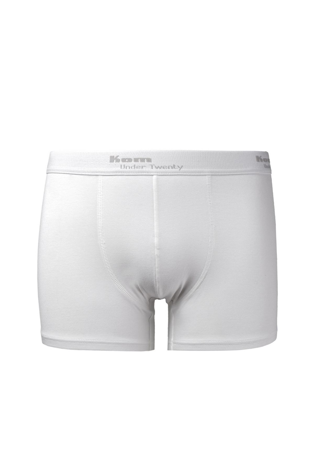 Kom Modal-Pamuk 3 lü Erkek nTtight Boxer Beyaz