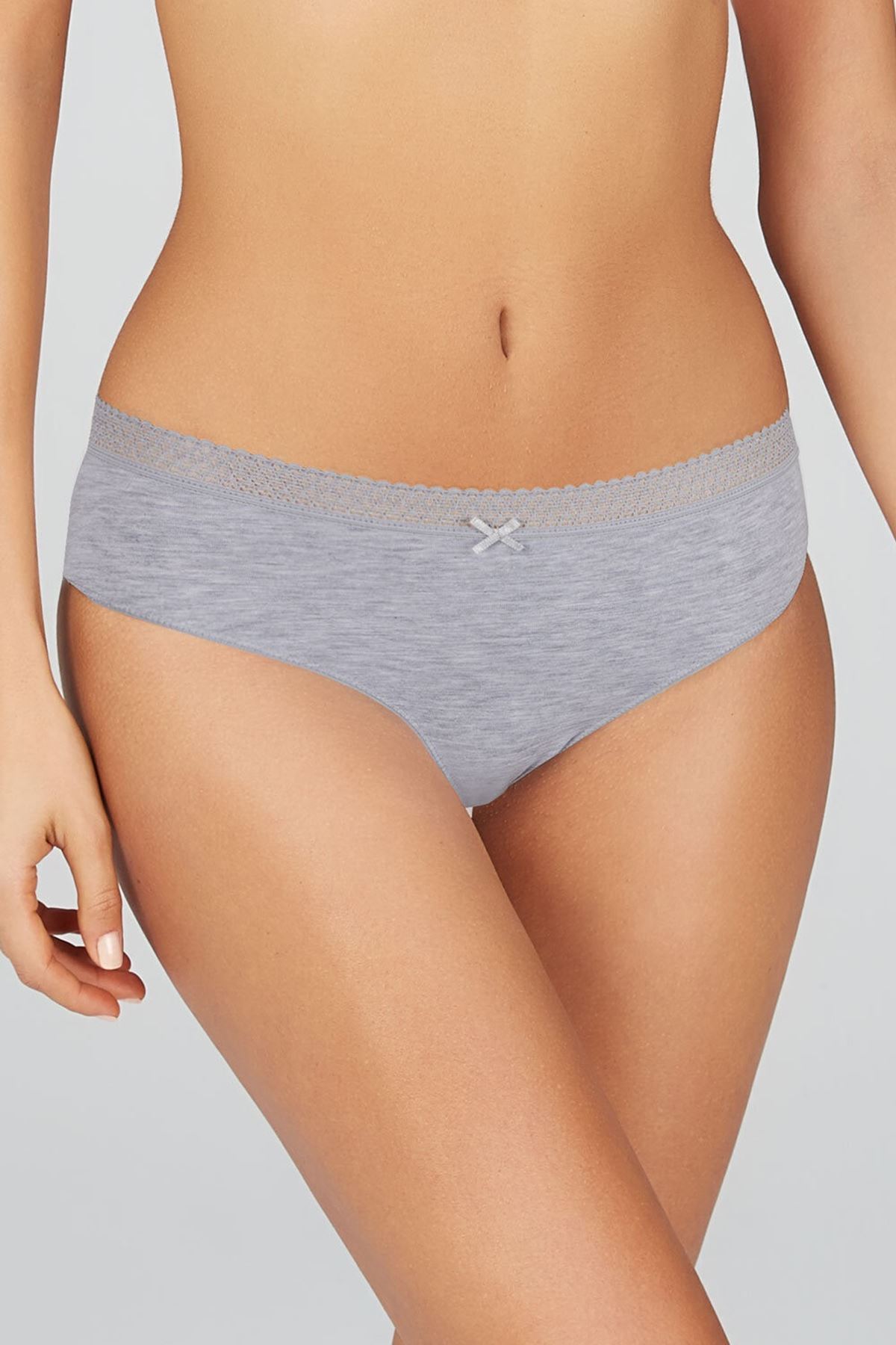 Kom Purel %94 Pamuklu 3 Lü Düz Külot Beyaz