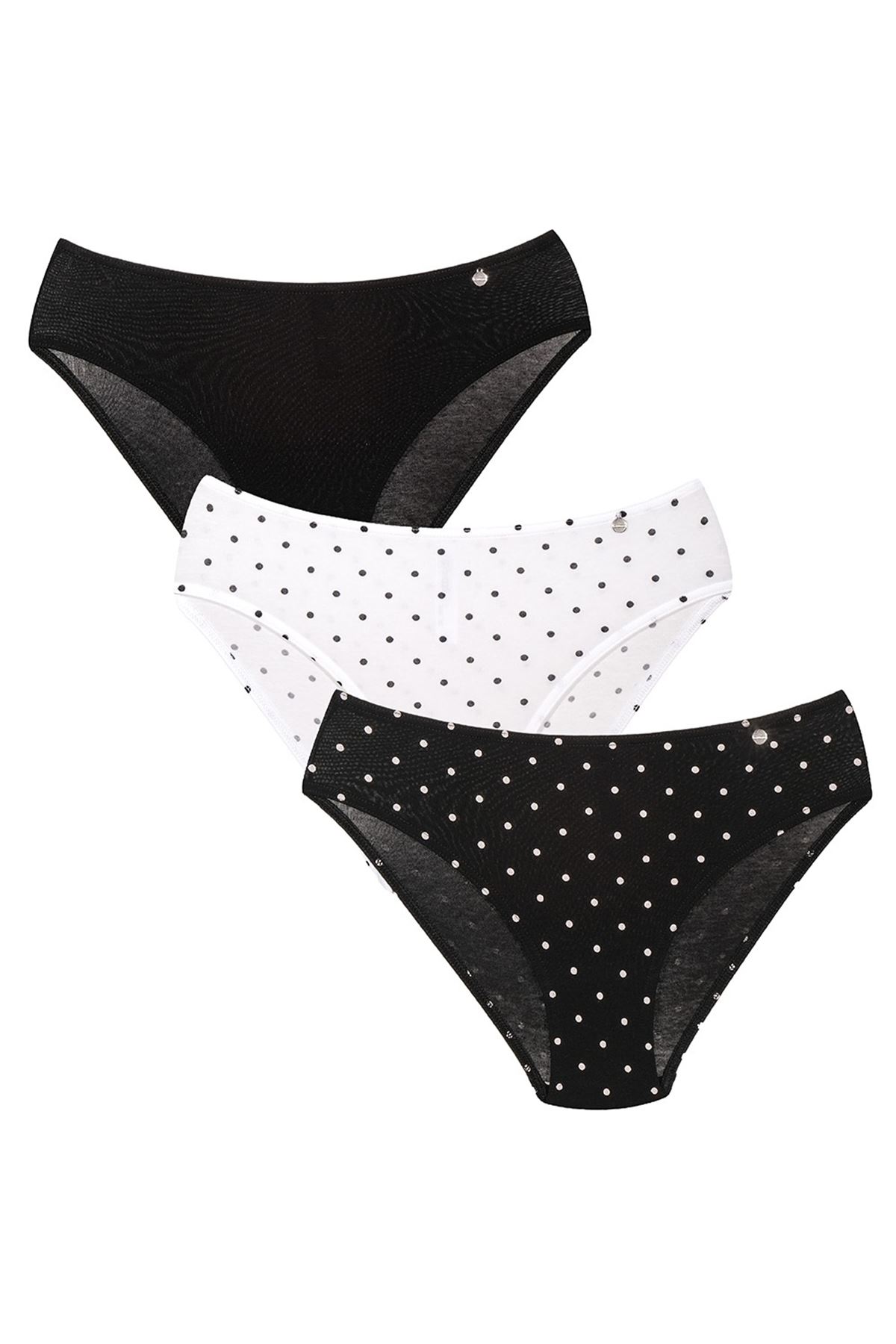 Kom Polkal %47 Modal-Pamuk 3 Lü Külot Siyah