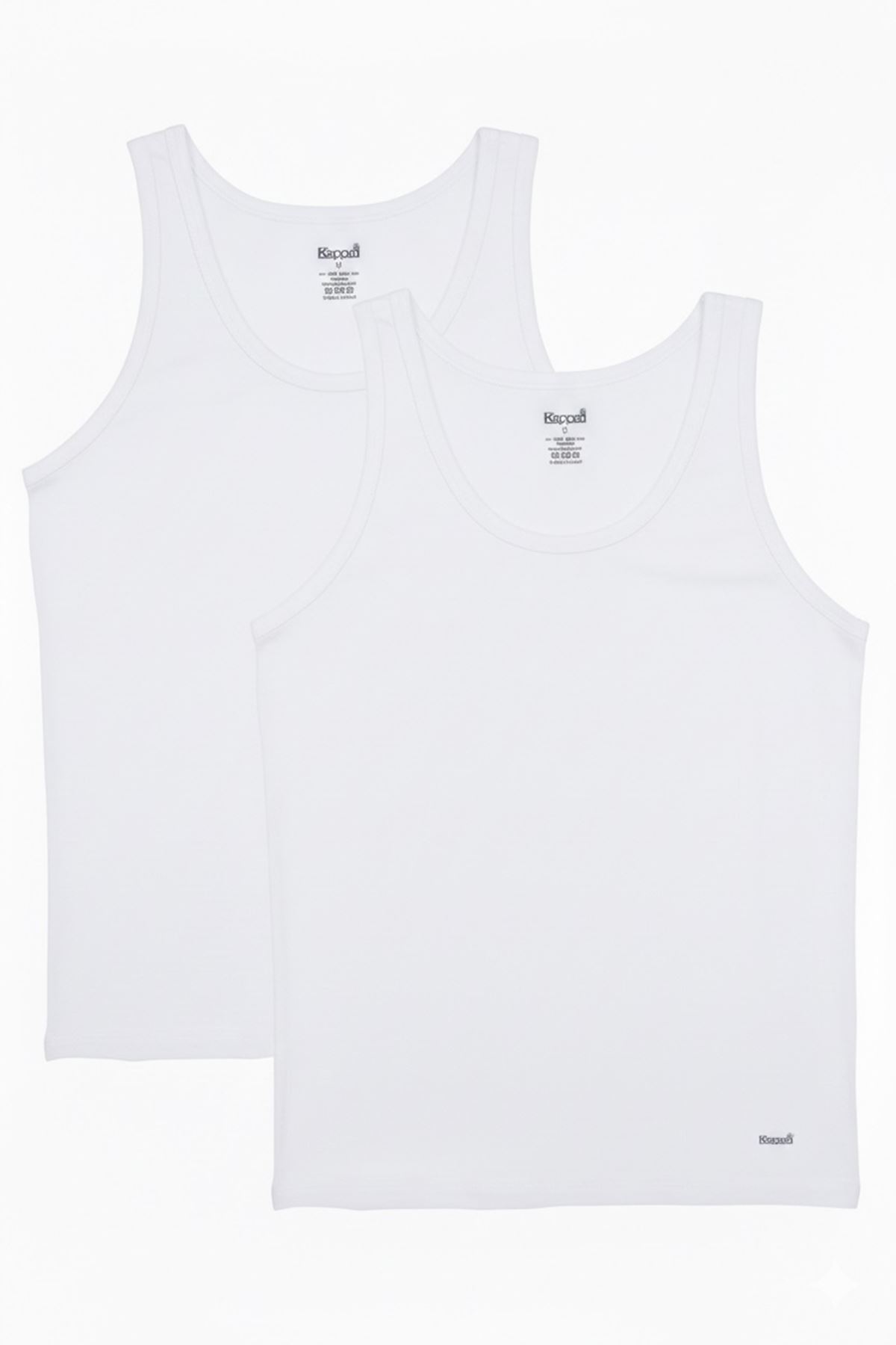 Kom Scott Askılı 2 li Basic Erkek Modal Atlet Beyaz