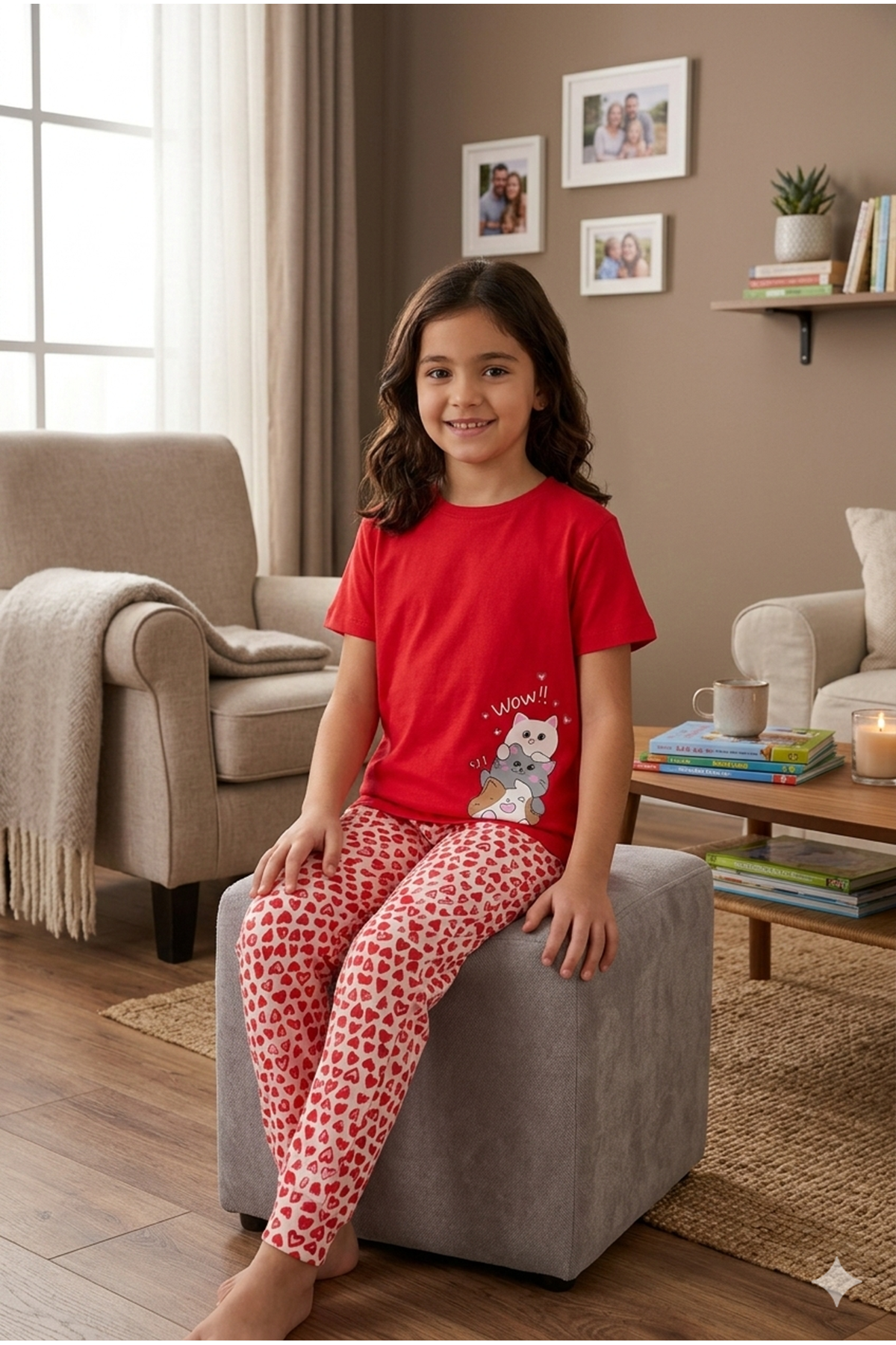 Arnetta Kız Çocuk Süprem Pijama Takımı Kırmızı