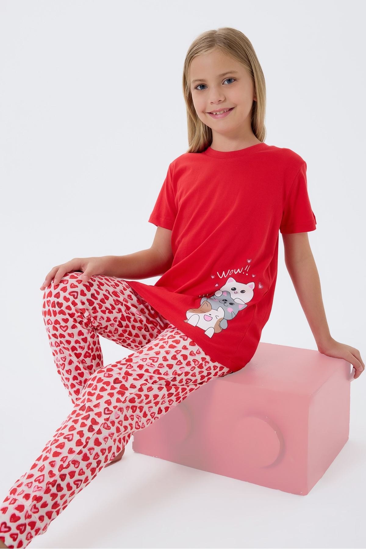 Arnetta Kız Çocuk Süprem Pijama Takımı Kırmızı