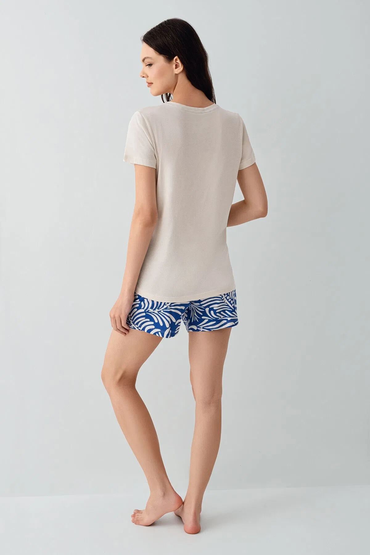 Arnetta Kadın Modal Şort Takım Taş Rengi