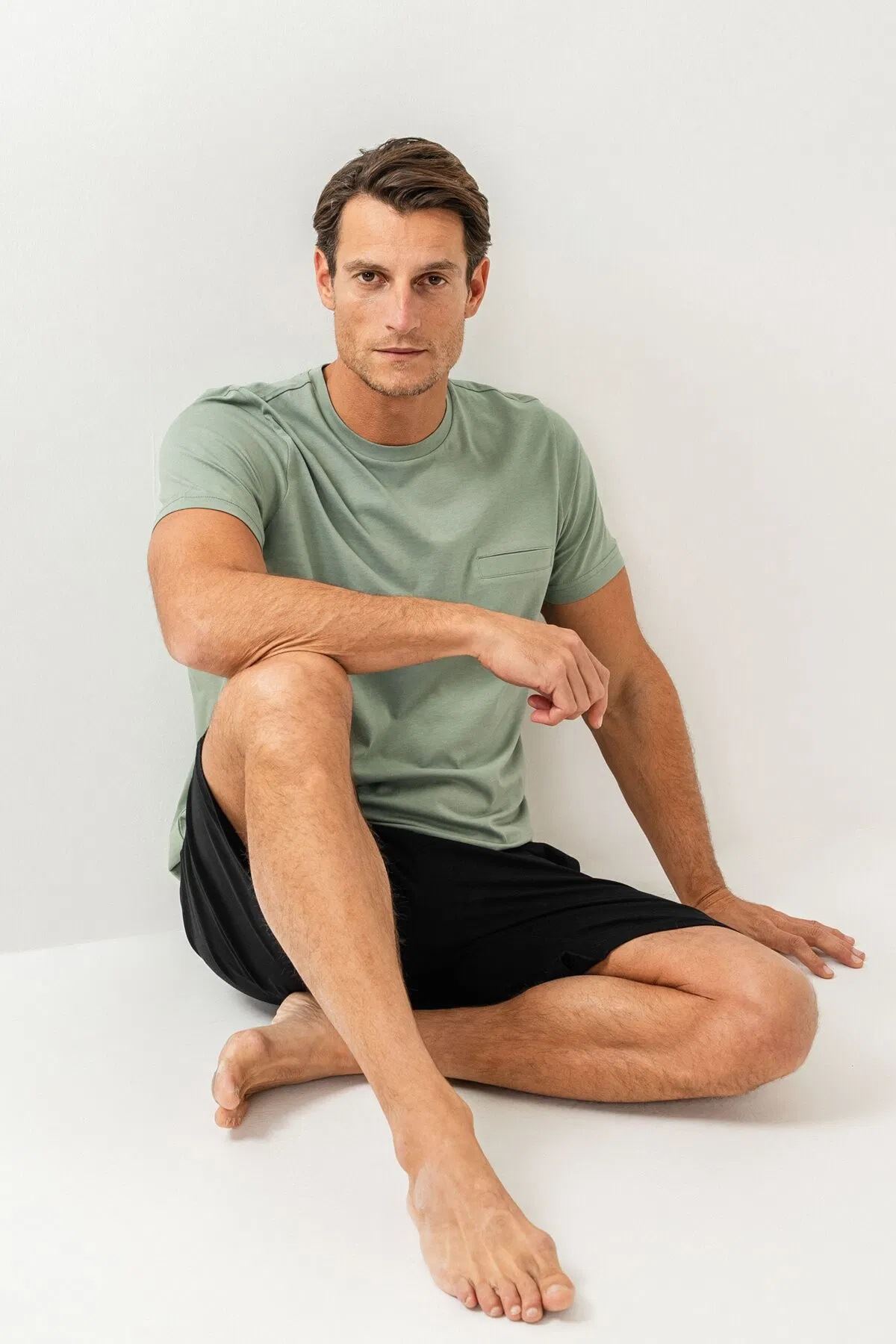 Arnetta Erkek Süprem Cep Detay 2 Parça Şort Takım Yeşil