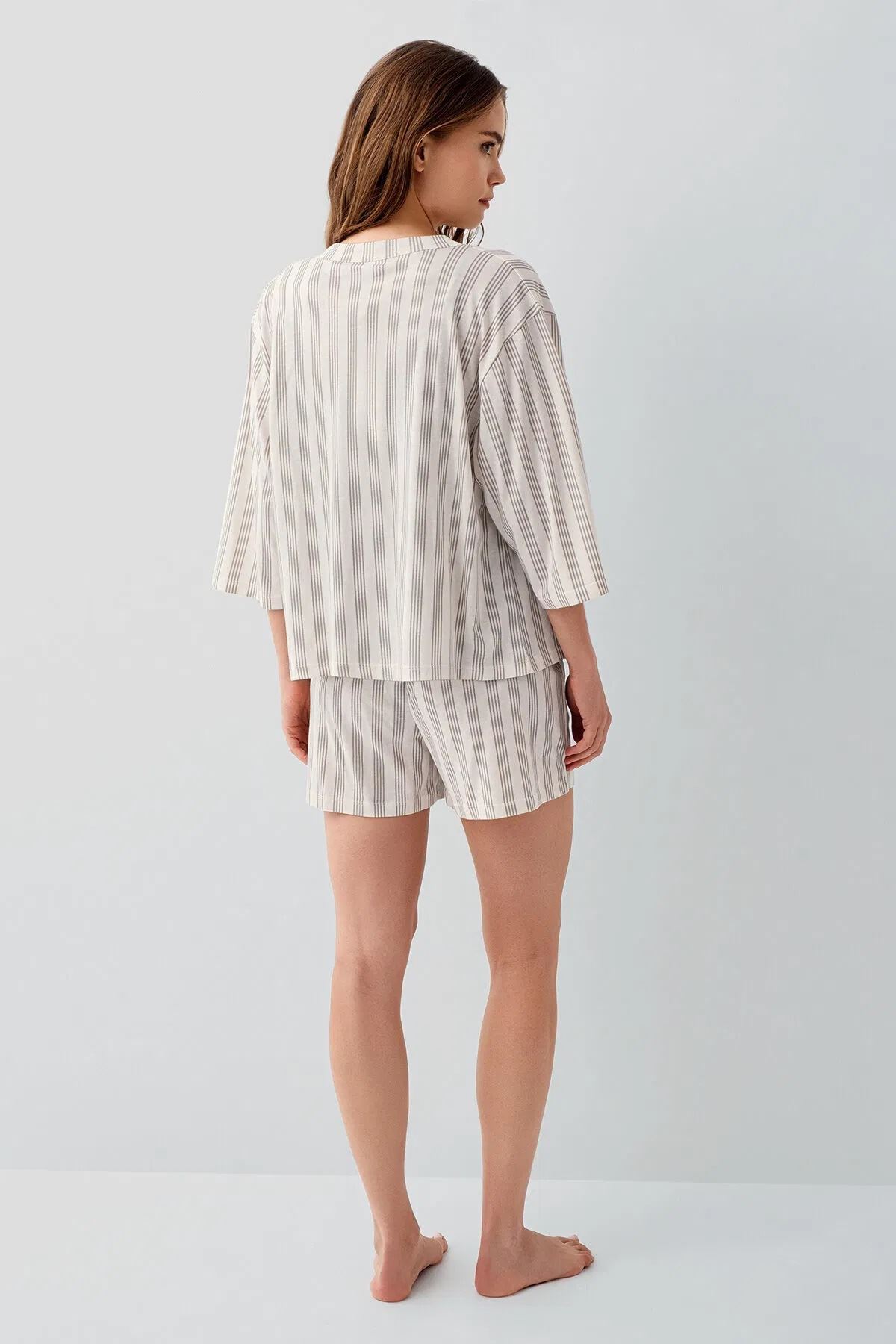 Pierre Cardin Kadın Modal 3 lü Gecelik Sabahlık Takım Vizon