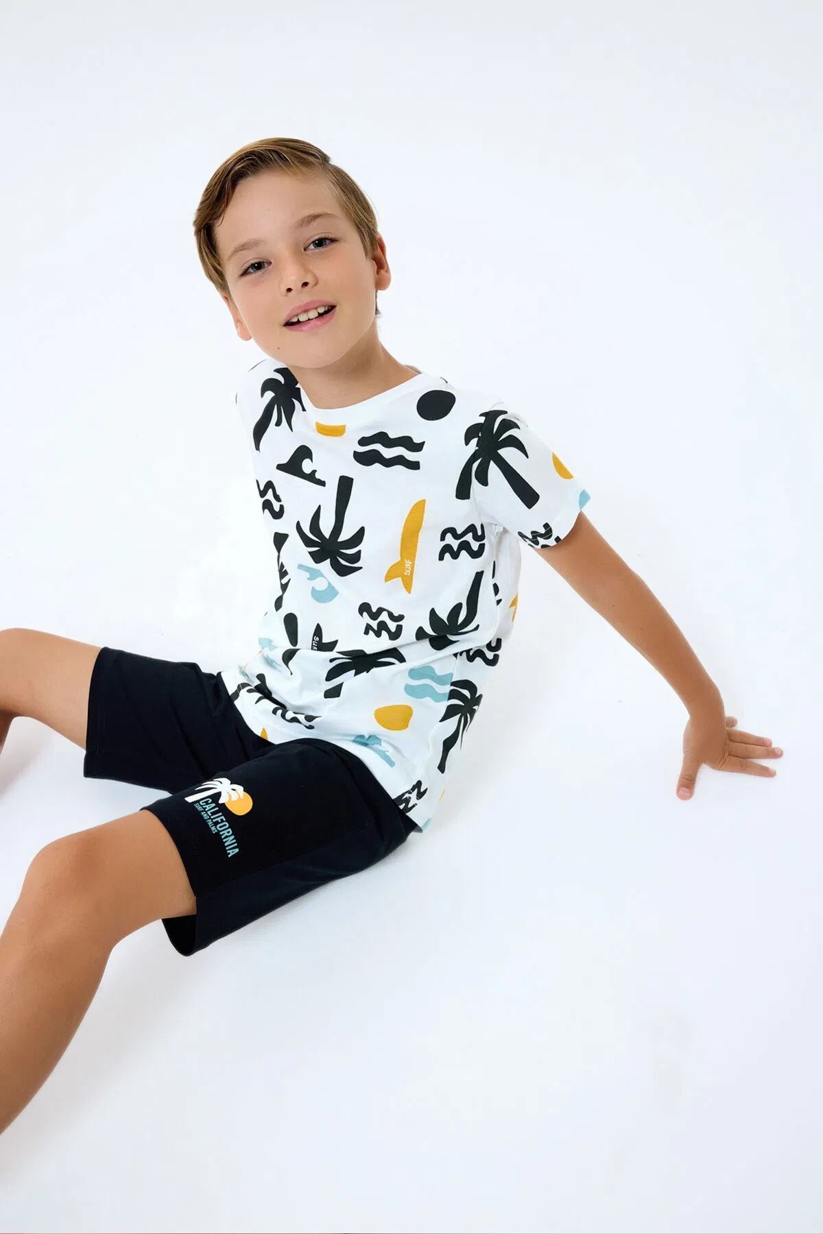 RolyPoly Erkek Çocuk Süprem Şortlu Takım Beyaz