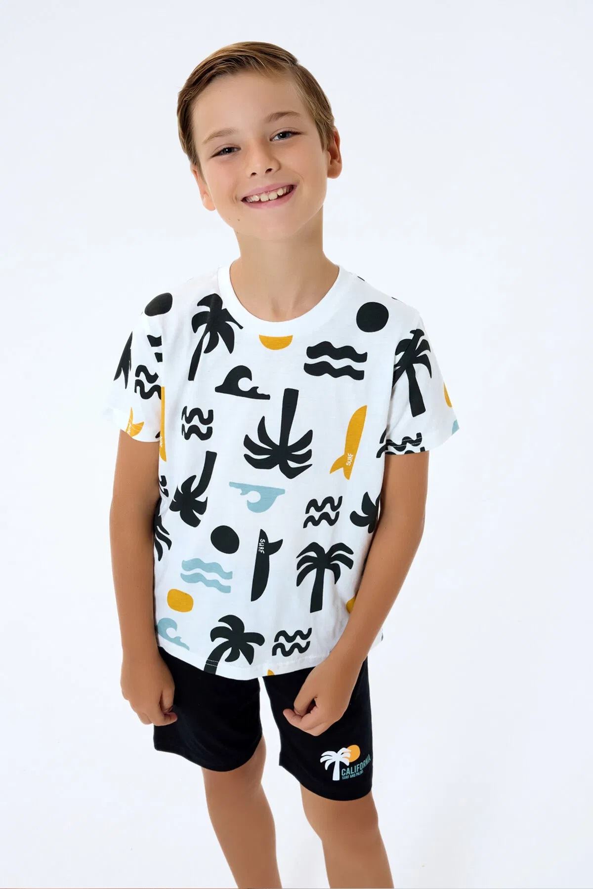 RolyPoly Erkek Çocuk Süprem Şortlu Takım Beyaz