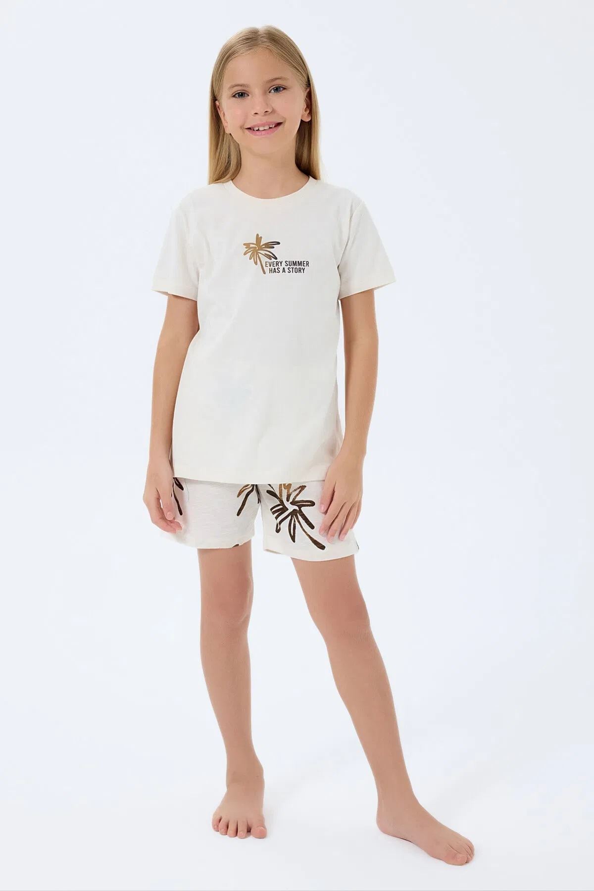 RolyPoly Kız Çocuk Süprem Şortlu Takım Ekru