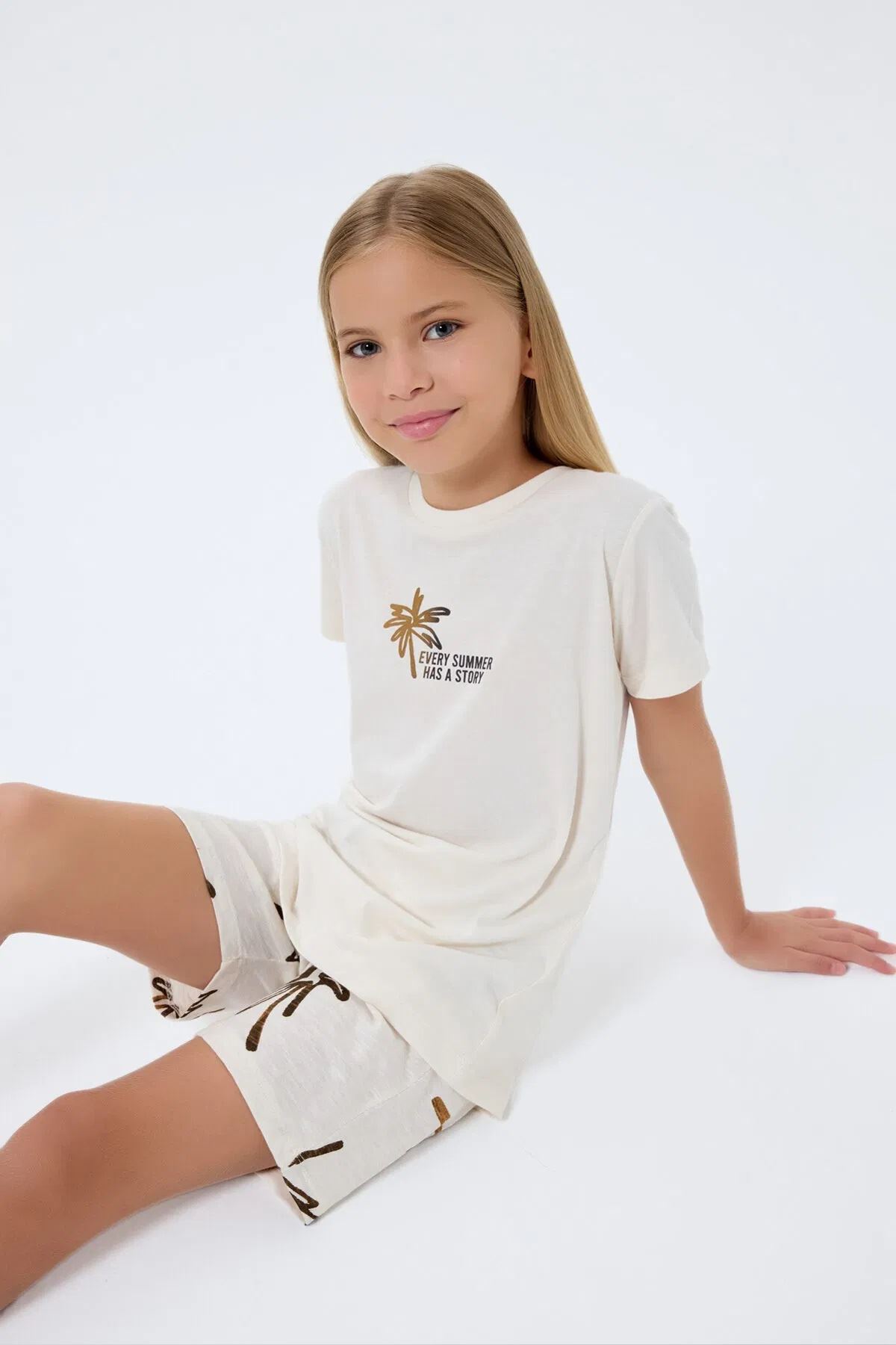 RolyPoly Kız Çocuk Süprem Şortlu Takım Ekru