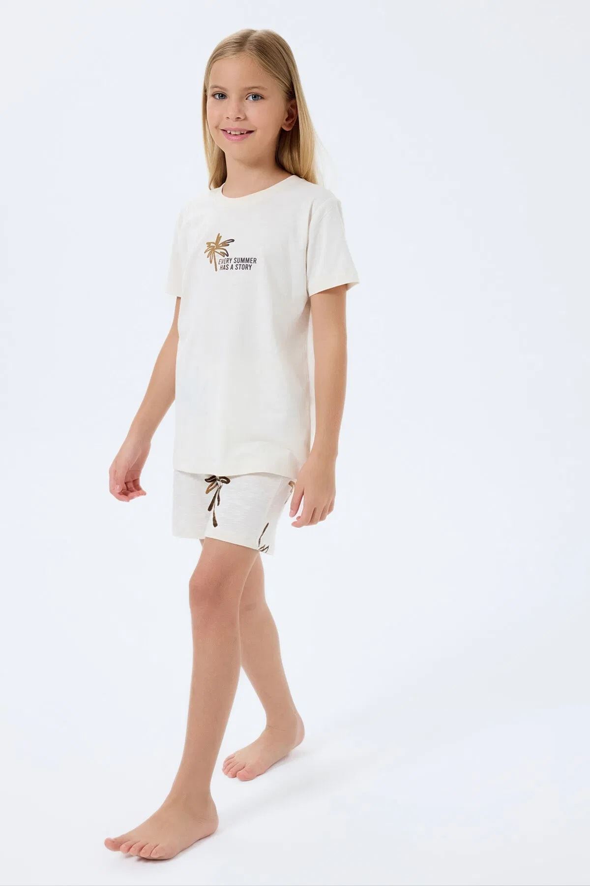 RolyPoly Kız Çocuk Süprem Şortlu Takım Ekru