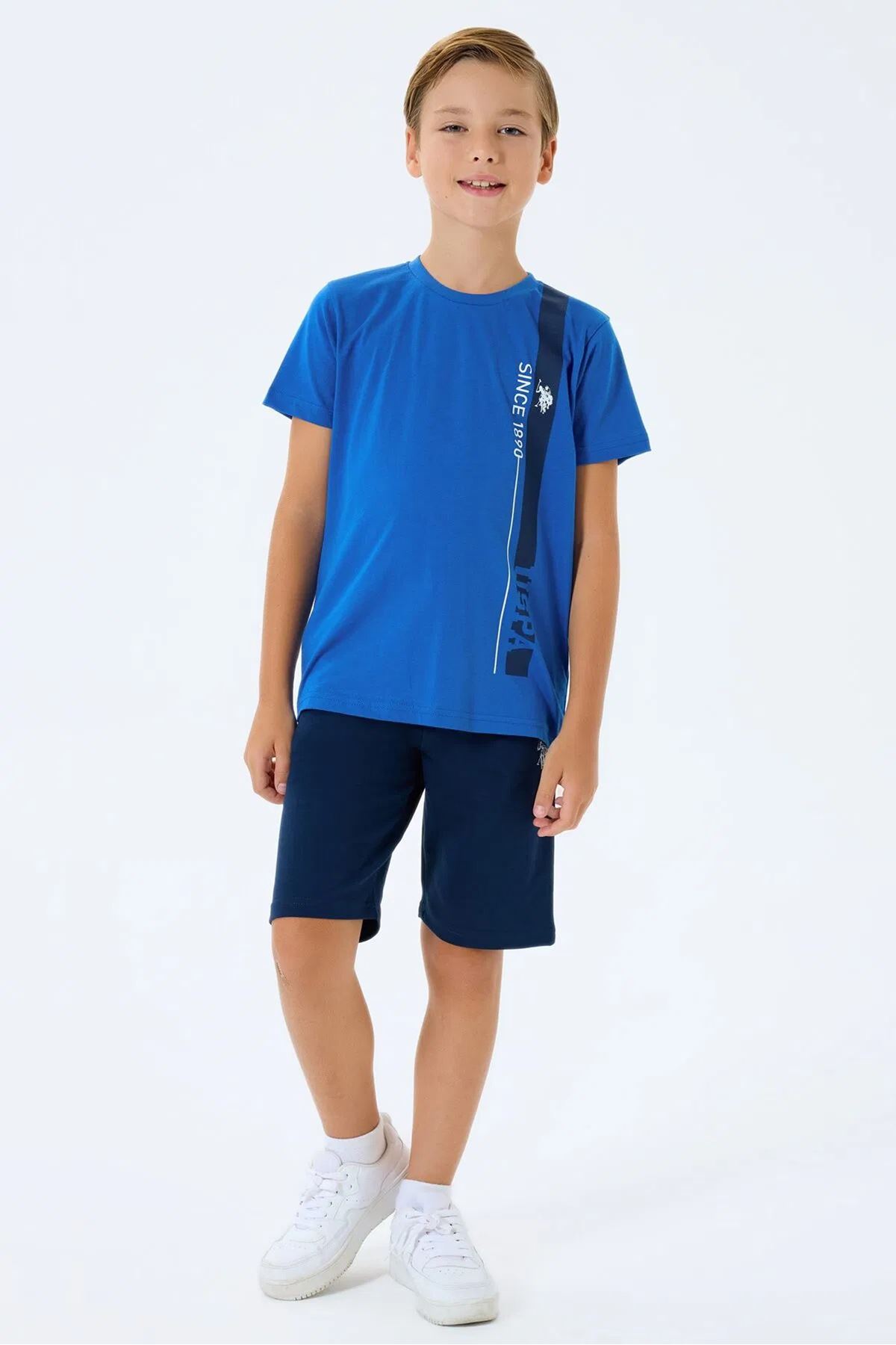 U.S. Polo Assn Erkek Çocuk Süprem Şortlu Takım Mavi