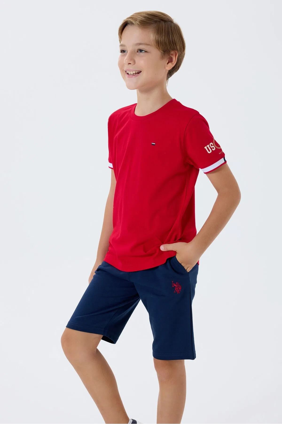 U.S. Polo Assn Erkek Çocuk Süprem Şortlu Takım Kırmızı