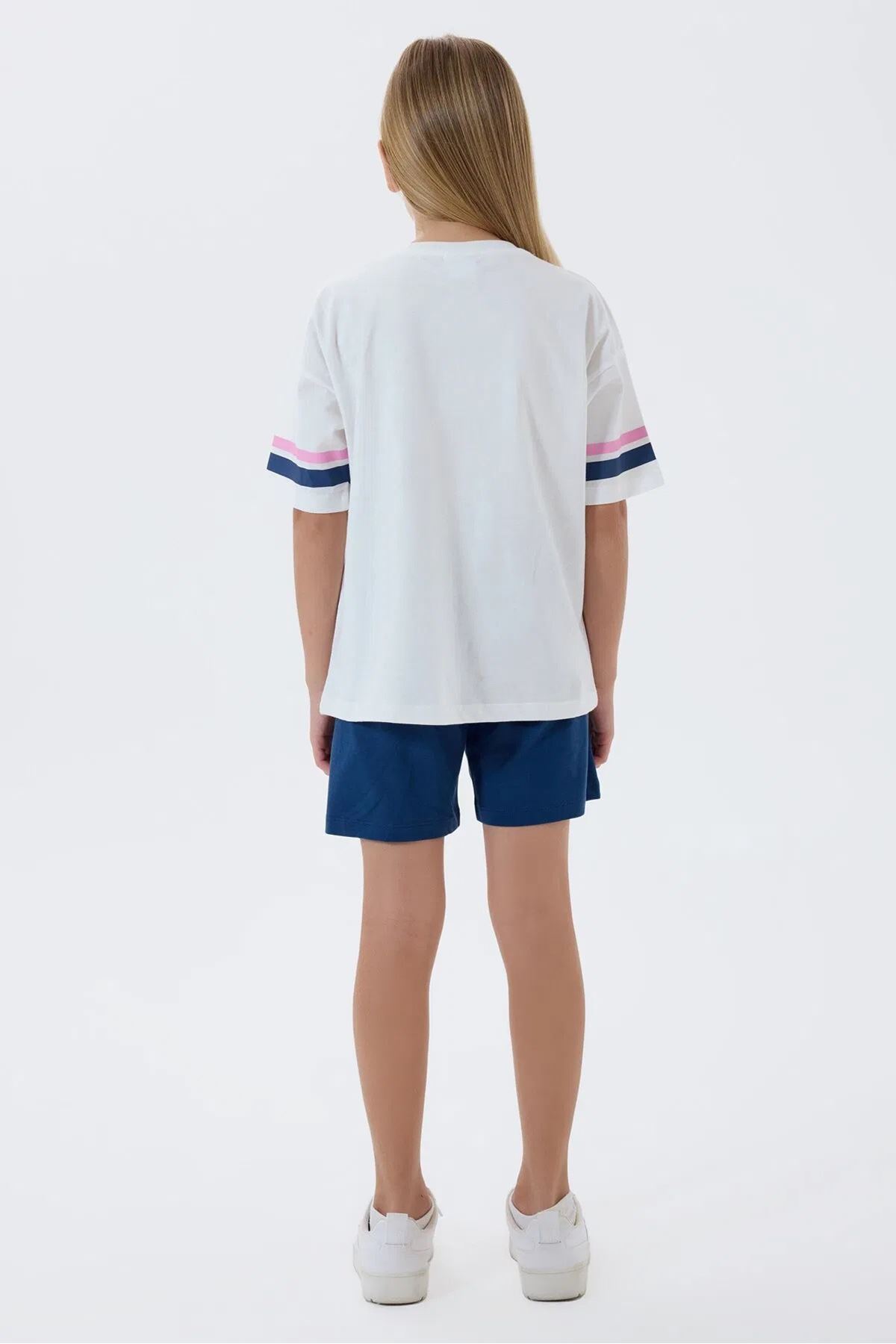 U.S. Polo Assn Kız Çocuk Süprem Şortlu Takım Beyaz