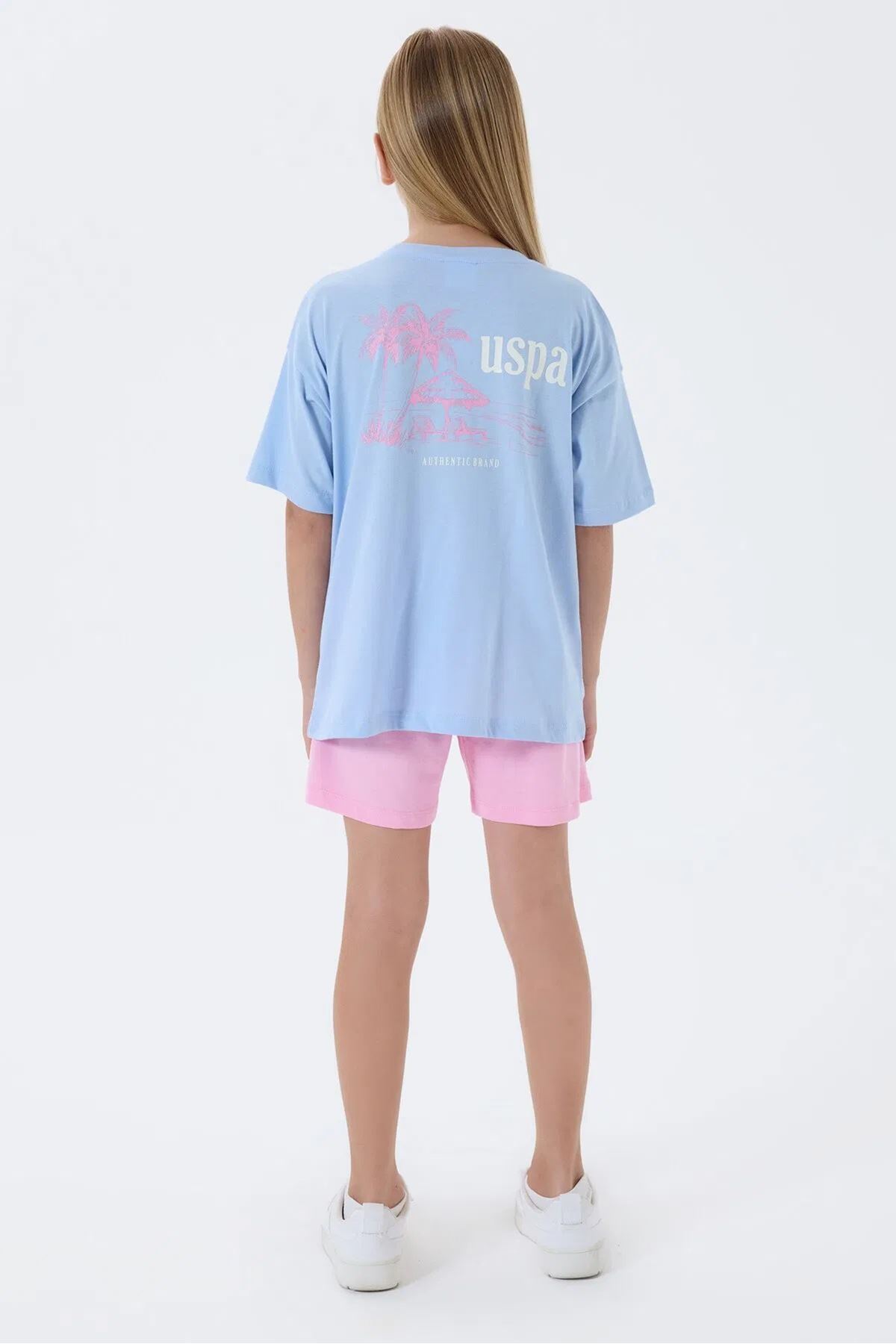 U.S. Polo Assn Kız Çocuk Süprem Şortlu Takım Mavi