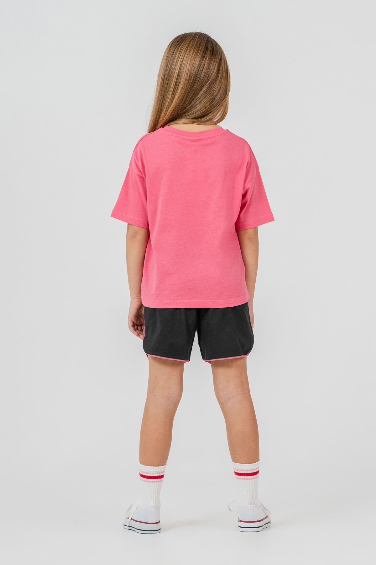 U.S. Polo Assn Kız Çocuk Süprem Şortlu Takım Pembe