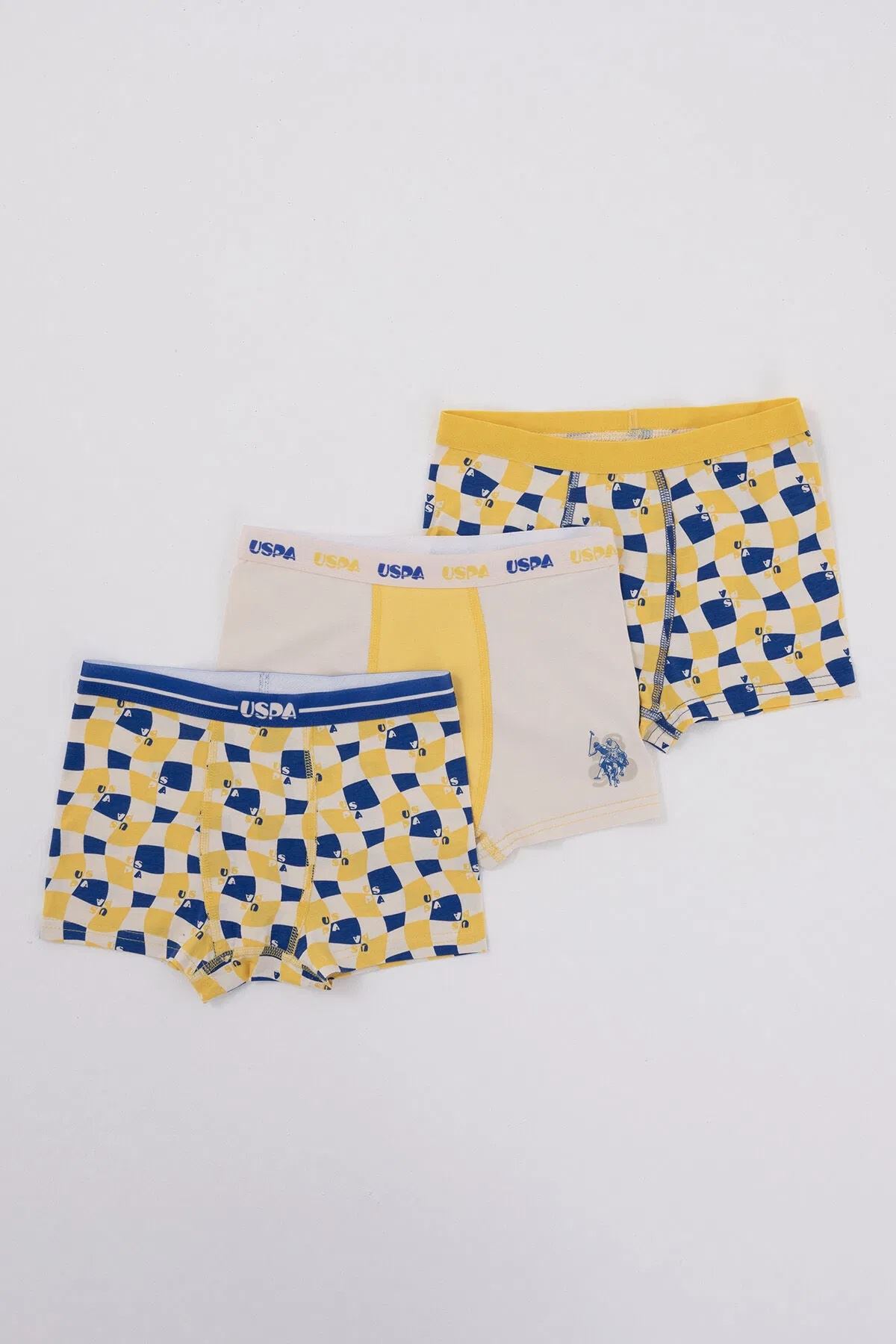 U.S. Polo Assn Erkek Çocuk Süprem 3 lü Boxer Bej