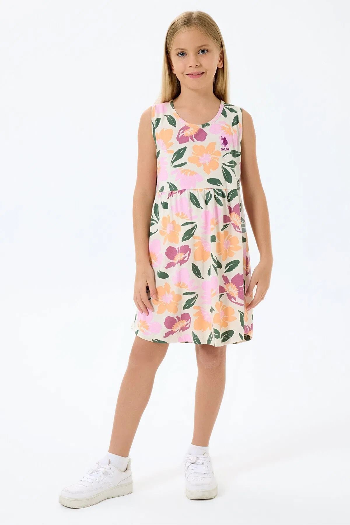 U.S. Polo Assn Kız Çocuk Süprem Elbise Bej