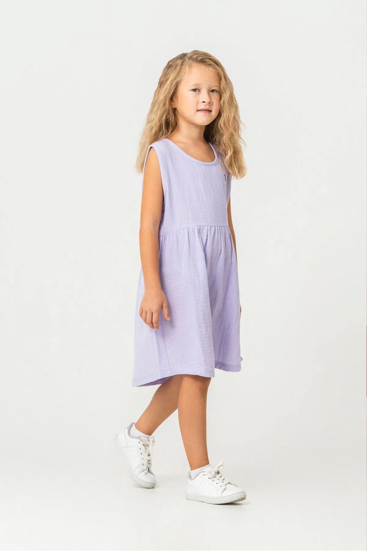 U.S. Polo Assn Kız Çocuk Müslin Elbise Lila