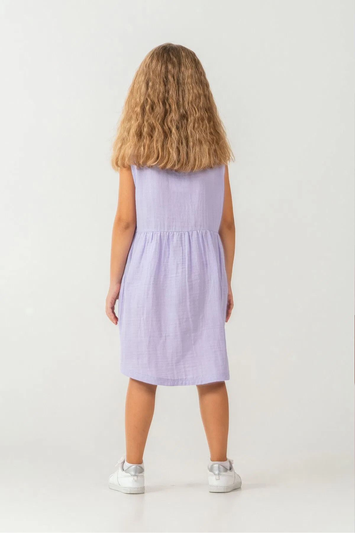 U.S. Polo Assn Kız Çocuk Müslin Elbise Lila