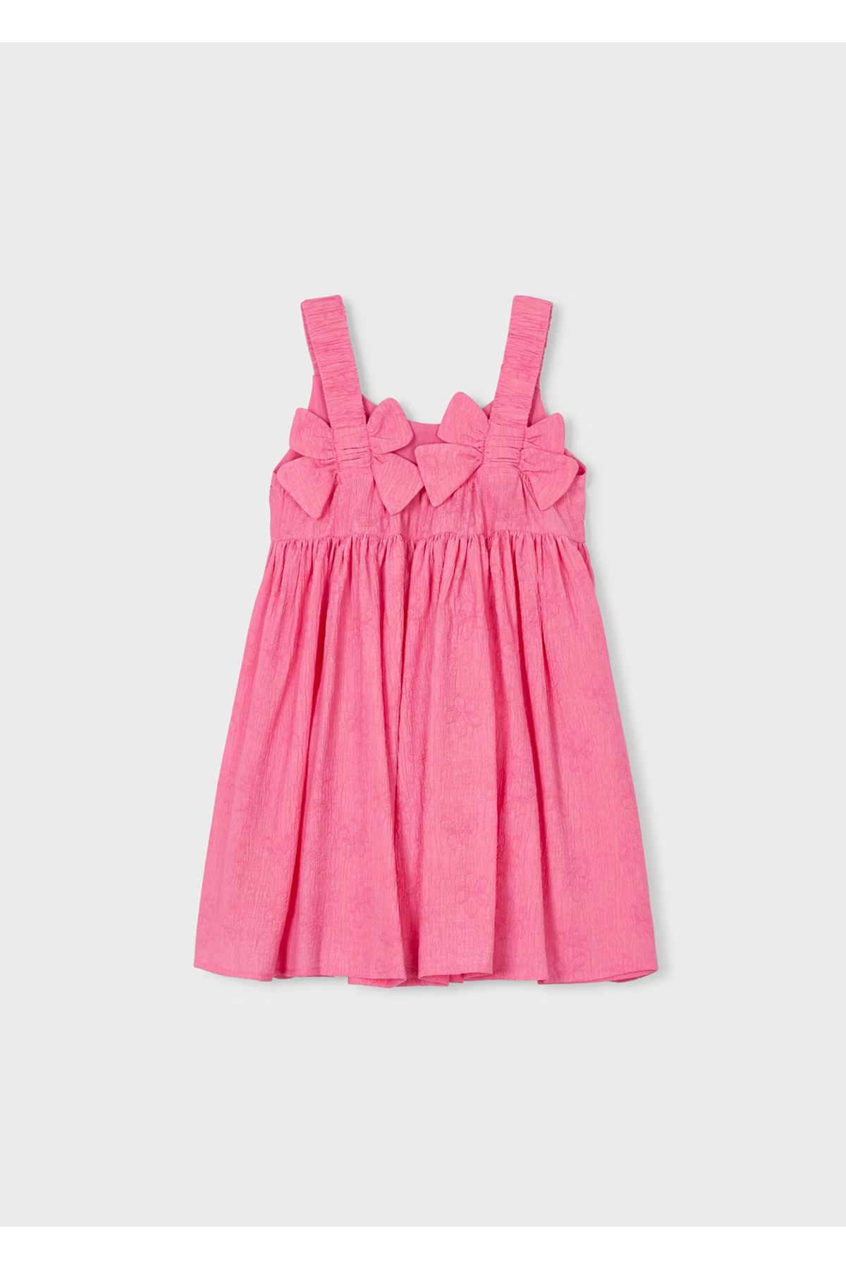 Mayoral Kız Çocuk Çiçek Desenli Jakarlı Abiye Elbise 3925 Pembe