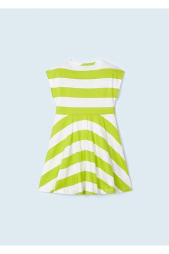 Mayoral Kız Çocuk Çizgili Desenli Elbise Yeşil