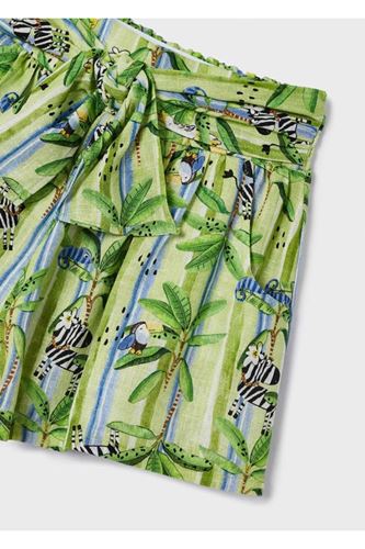 Mayoral Kız Çocuk Baskılı Şortlu 2'li Alt-Üst Takım Yeşil