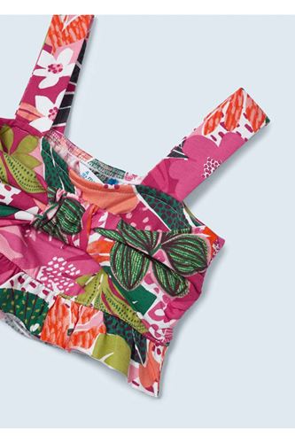 Mayoral Kız Çocuk Takım Baskılı 2'li Şort Alt-Üst Takım Pembe