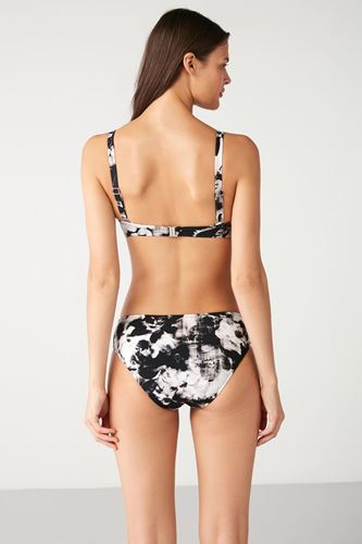 Kom Kelaba Desenli Straplez Bikini Siyah