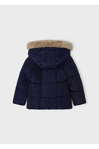 Mayoral Kız Çocuk Kapşonlu Puantiyeli Mont Lacivert