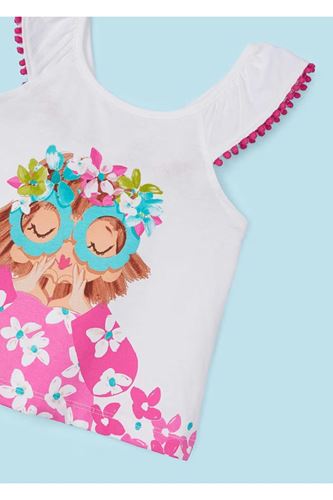 Mayoral Kız Çocuk 2 Parça Kolsuz Bluz ve Şort Takım Fuşya