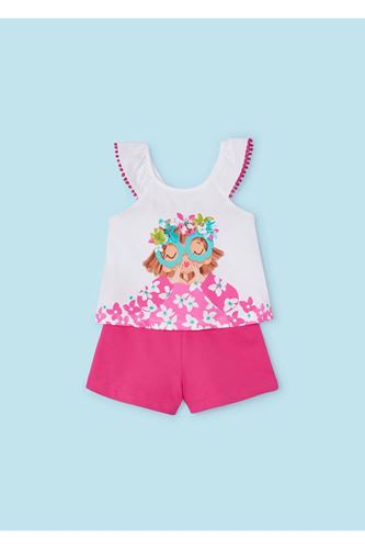 Mayoral Kız Çocuk 2 Parça Kolsuz Bluz ve Şort Takım Fuşya