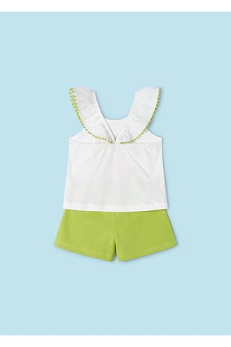 Mayoral Kız Çocuk 2 Parça Kolsuz Bluz ve Şort Takım Yeşil
