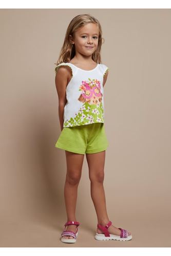Mayoral Kız Çocuk 2 Parça Kolsuz Bluz ve Şort Takım Yeşil