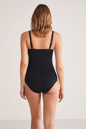 Kom Nino Kaplı Korseli Straplez Mayo Siyah