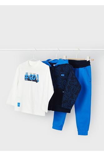 Mayoral Tişörtlü 3 Parça Erkek Çocuk Eşofman Takım Mavi