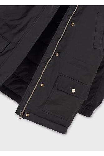 Mayoral Kız Çocuk Kapşonlu Uzun Parka Mont Siyah