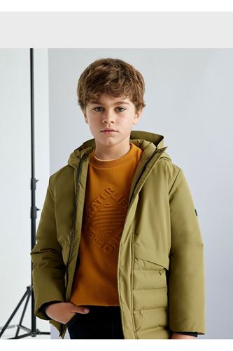 Mayoral Erkek Çocuk Kapşonlu Uzun Parka Mont Haki