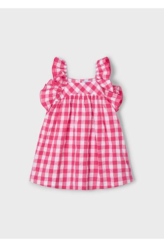 Mayoral Kız Çocuk Gingham Ekose Elbise  3935 Kırmızı