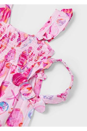 Mayoral Kız Çocuk Kafa Bandı İle Baskılı Elbise 3939 Kırmızı