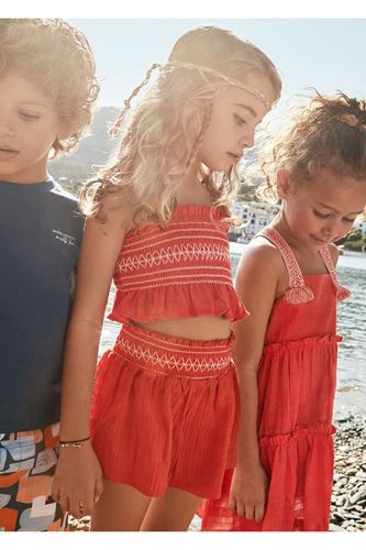 Mayoral Kız Çocuk Petek Üst Ve Şort Takımı 3216 Kırmızı
