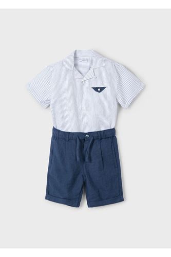 Mayoral Erkek Çocuk Bermuda Şort Ve Gömlek Takımı 3231 Lacivert