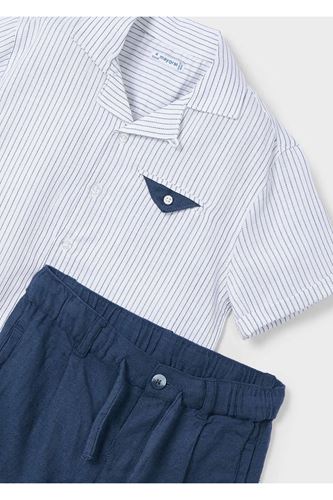 Mayoral Erkek Çocuk Bermuda Şort Ve Gömlek Takımı 3231 Lacivert