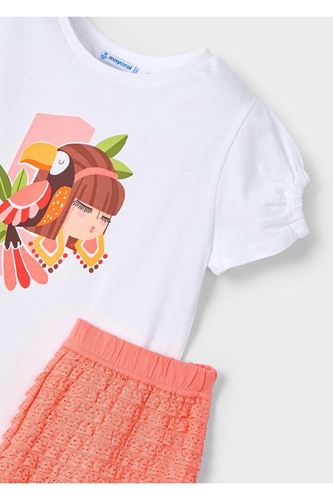 Mayoral Kız Çocuk Şort Ve Tişört Takımı 3211 Turuncu