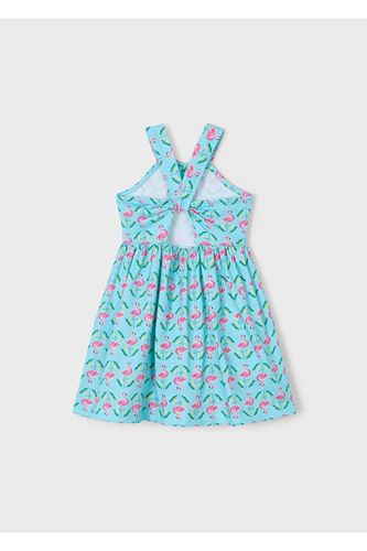 Mayoral Kız Çocuk Baskılı Çapraz Sırtlı Elbise 3938 Mavi
