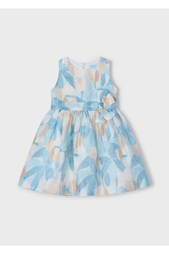Mayoral Kız Çocuk Çiçek Desenli Astarlı Elbise 3913 Mavi