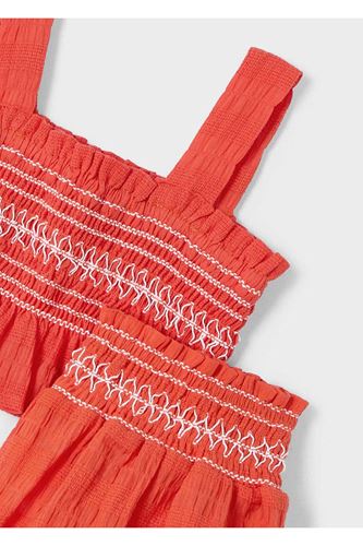 Mayoral Kız Çocuk Petek Üst Ve Şort Takımı 3216 Kırmızı